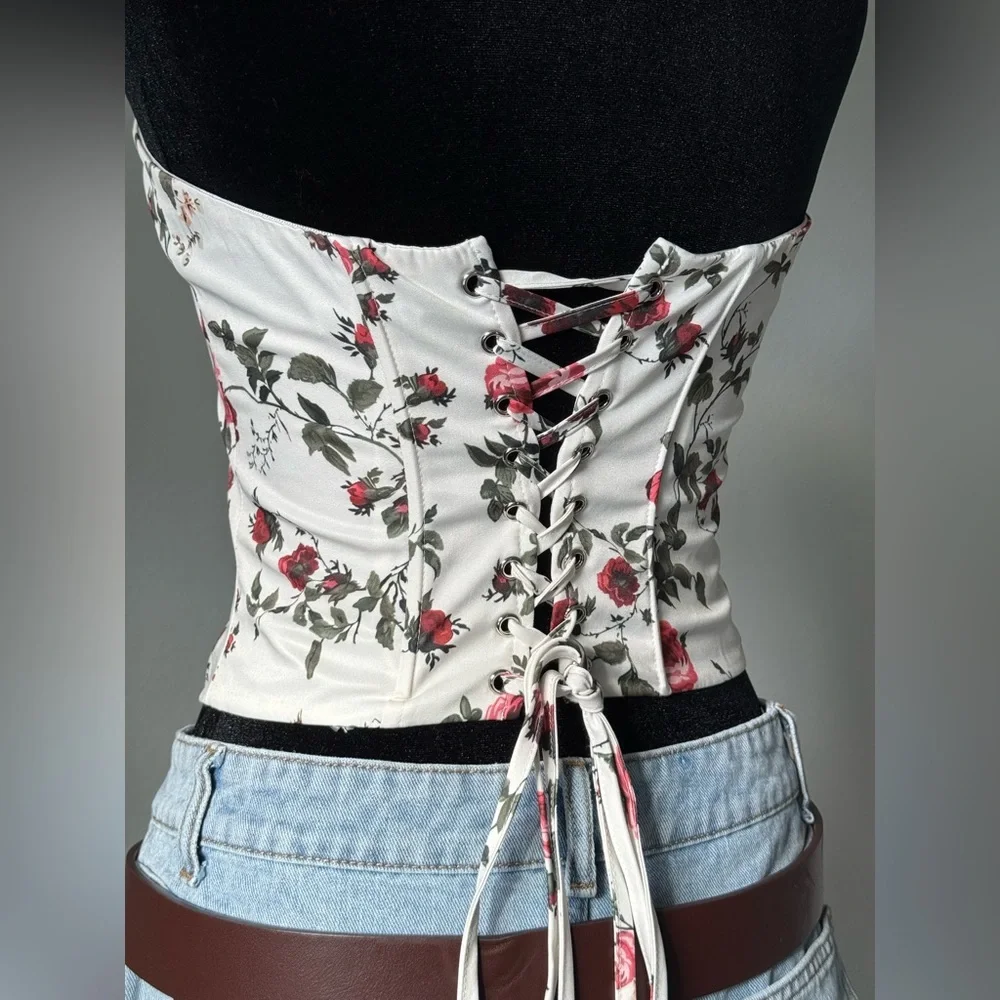Floral Strapless Corset Top - Picture 2 of 2